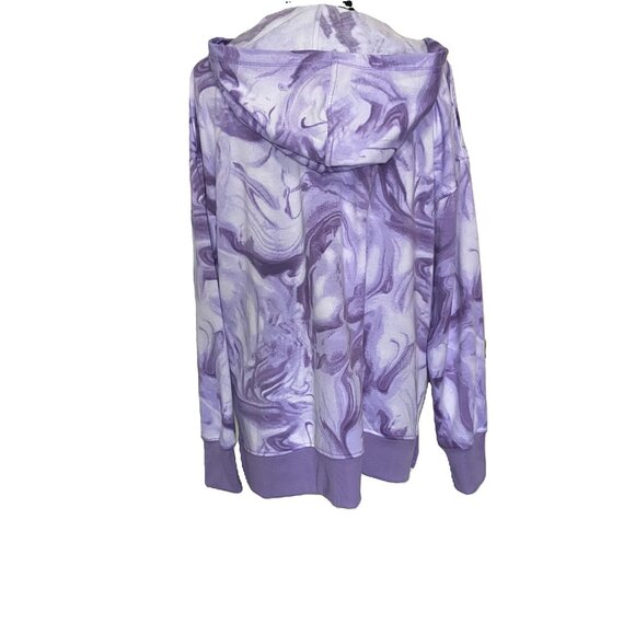 Cuddl Duds Women's Purple Marble Hoodie with rib trim - Picture 3 of 15